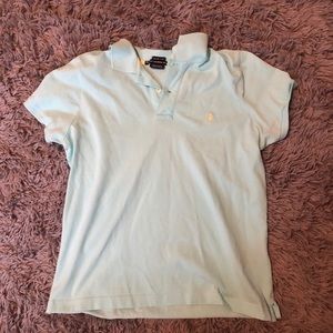 Blue collared shirt!!